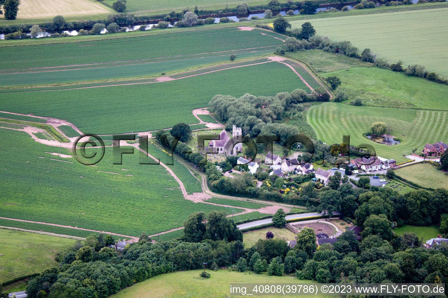 Luftaufnahme von Severn Stoke im Bundesland England, Großbritanien