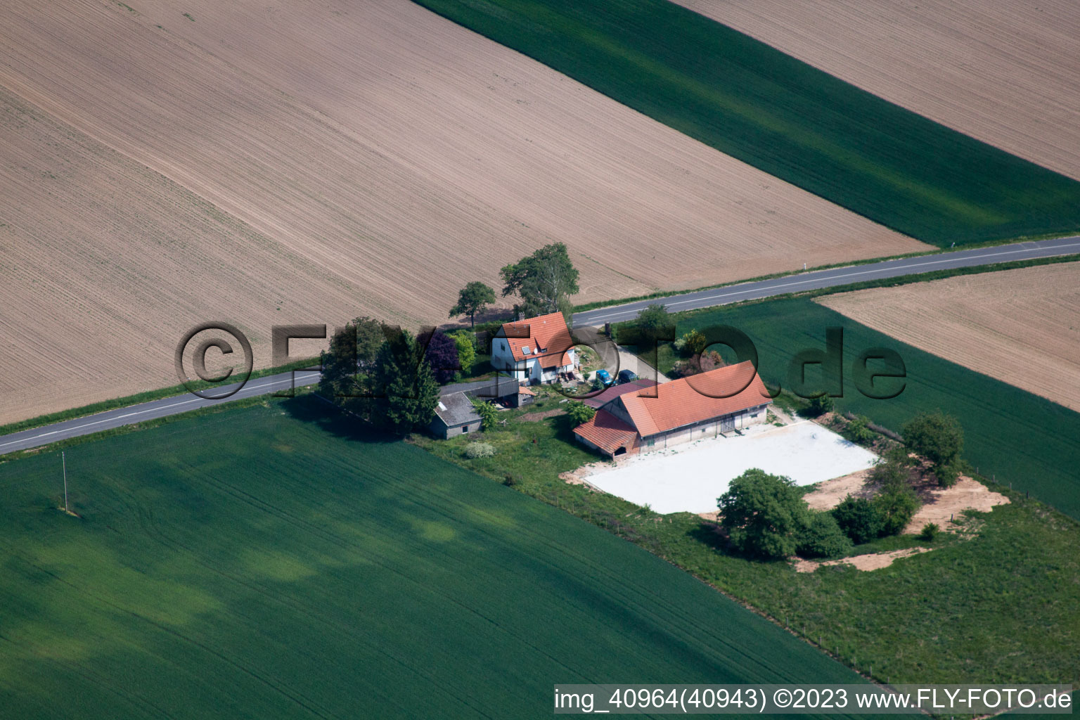 Luftaufnahme von Salmbach im Bundesland Bas-Rhin, Frankreich