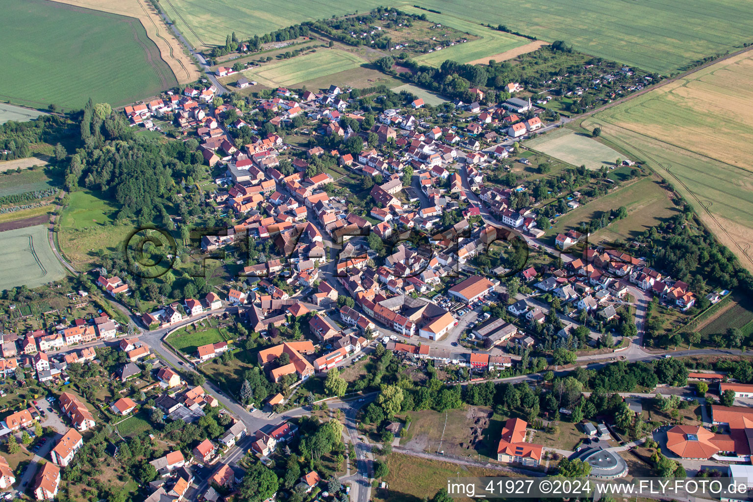 Dorf - Ansicht in Weddersleben in Thale im Bundesland Sachsen-Anhalt, Deutschland