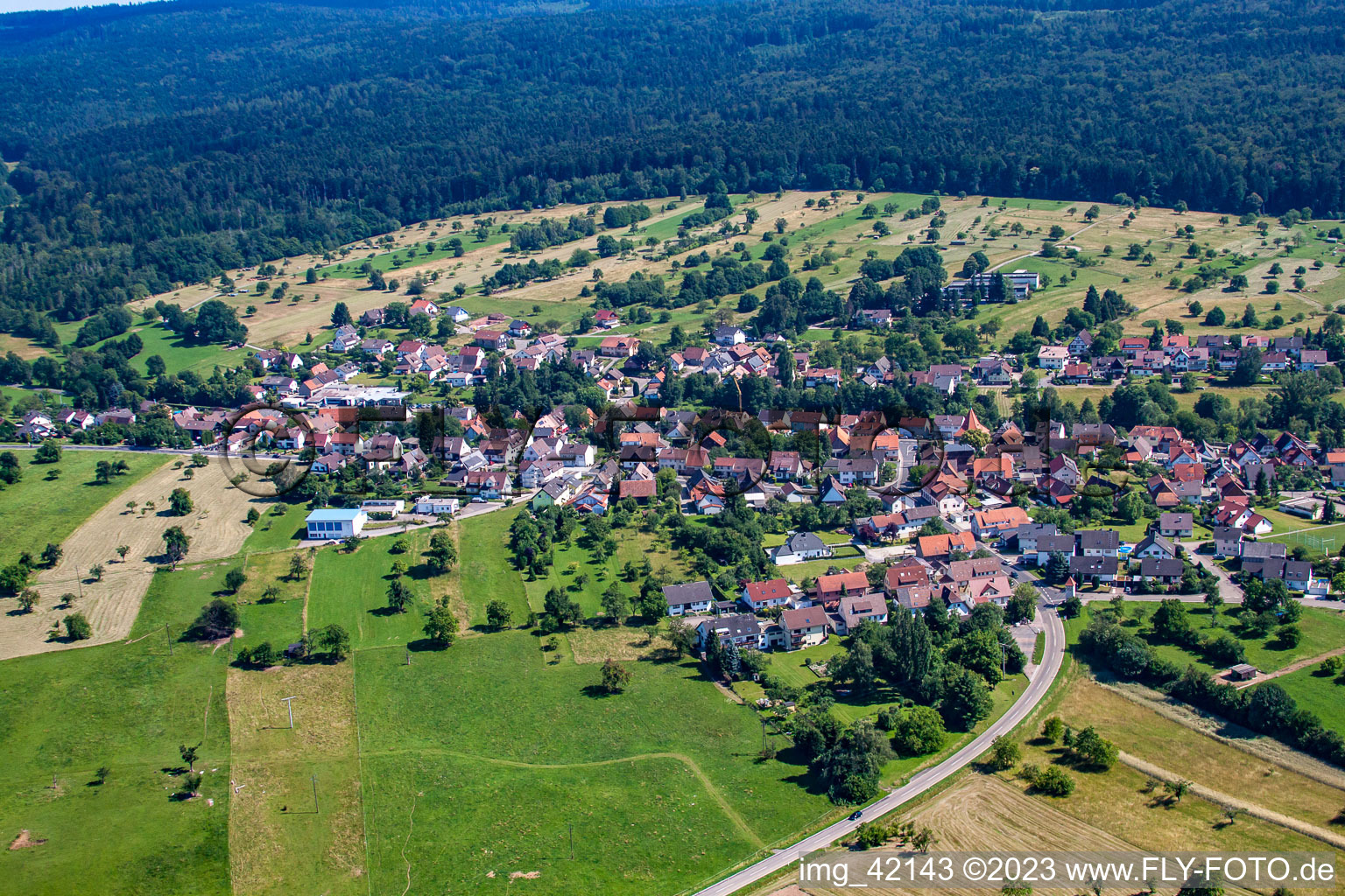 Ortsteil Langenalb in Straubenhardt im Bundesland Baden-Württemberg, Deutschland von oben
