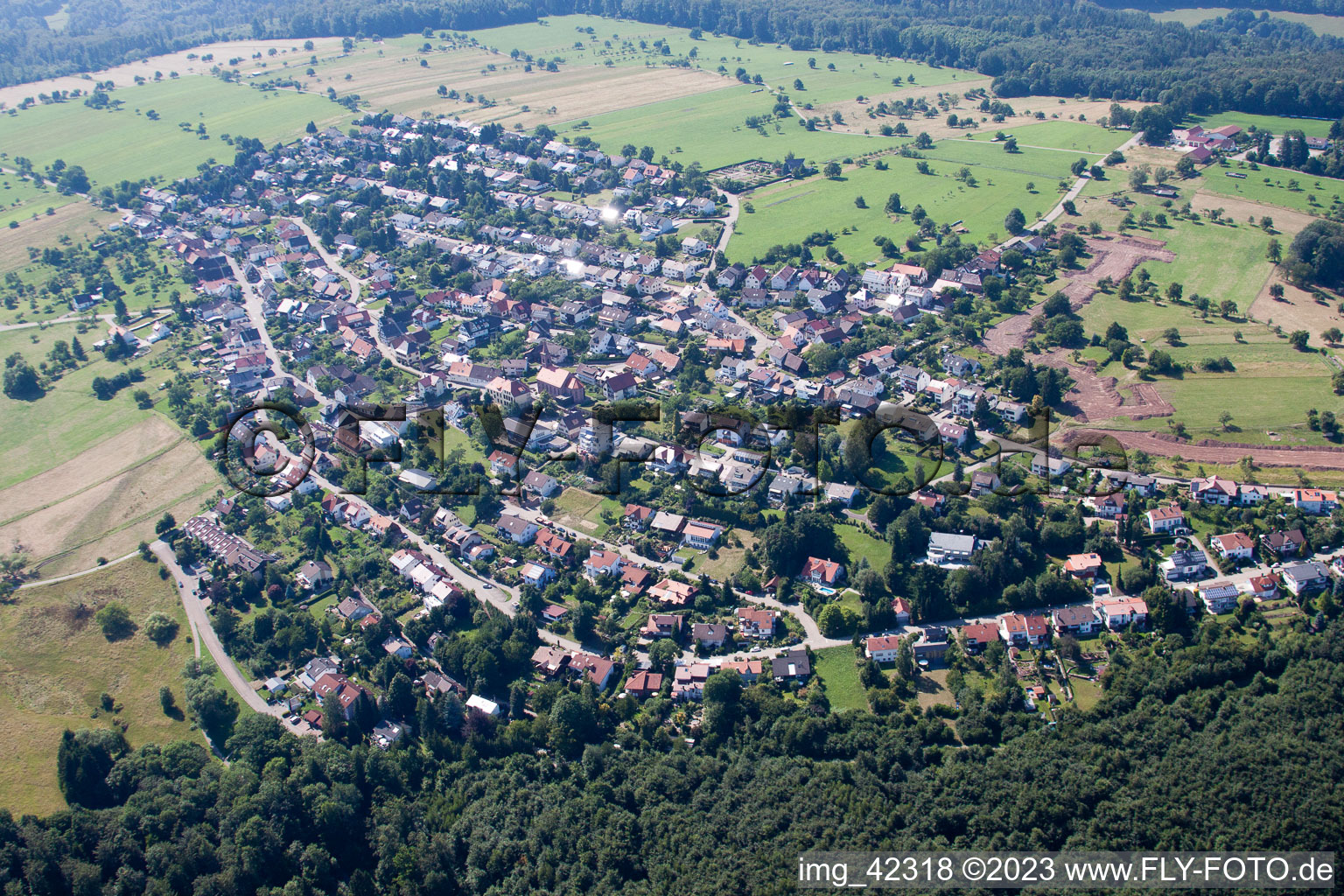 Pfaffenrot im Bundesland Baden-Württemberg, Deutschland aus der Luft betrachtet