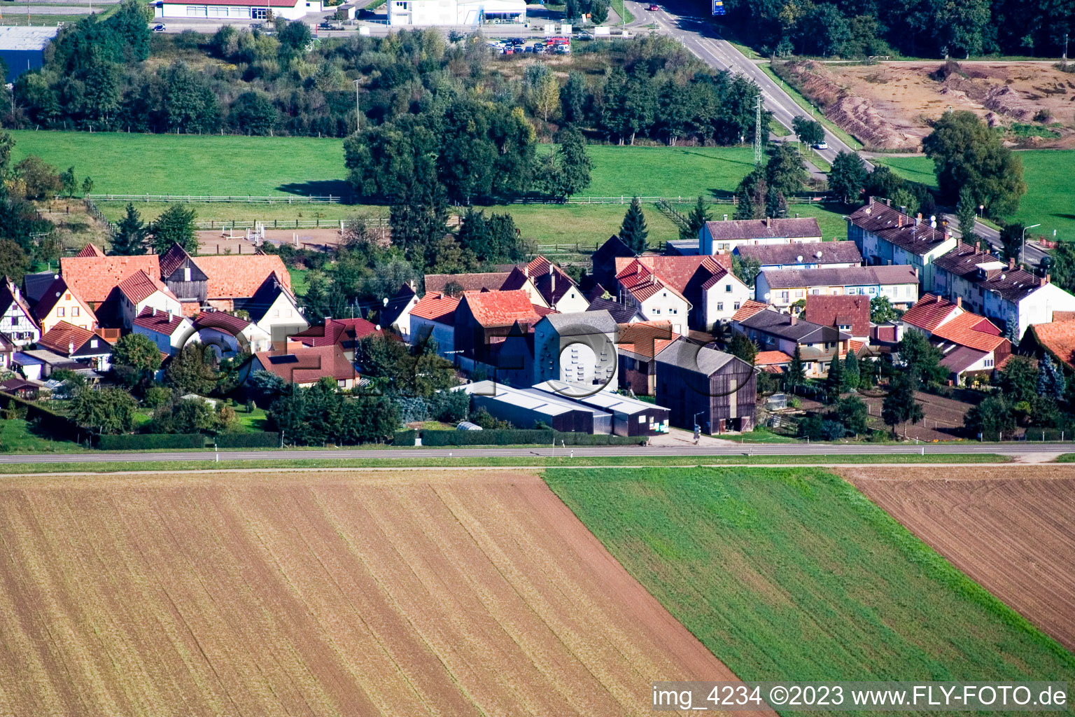 Luftbild von Kandel-Minderslachen, Brehmstr im Bundesland Rheinland-Pfalz, Deutschland
