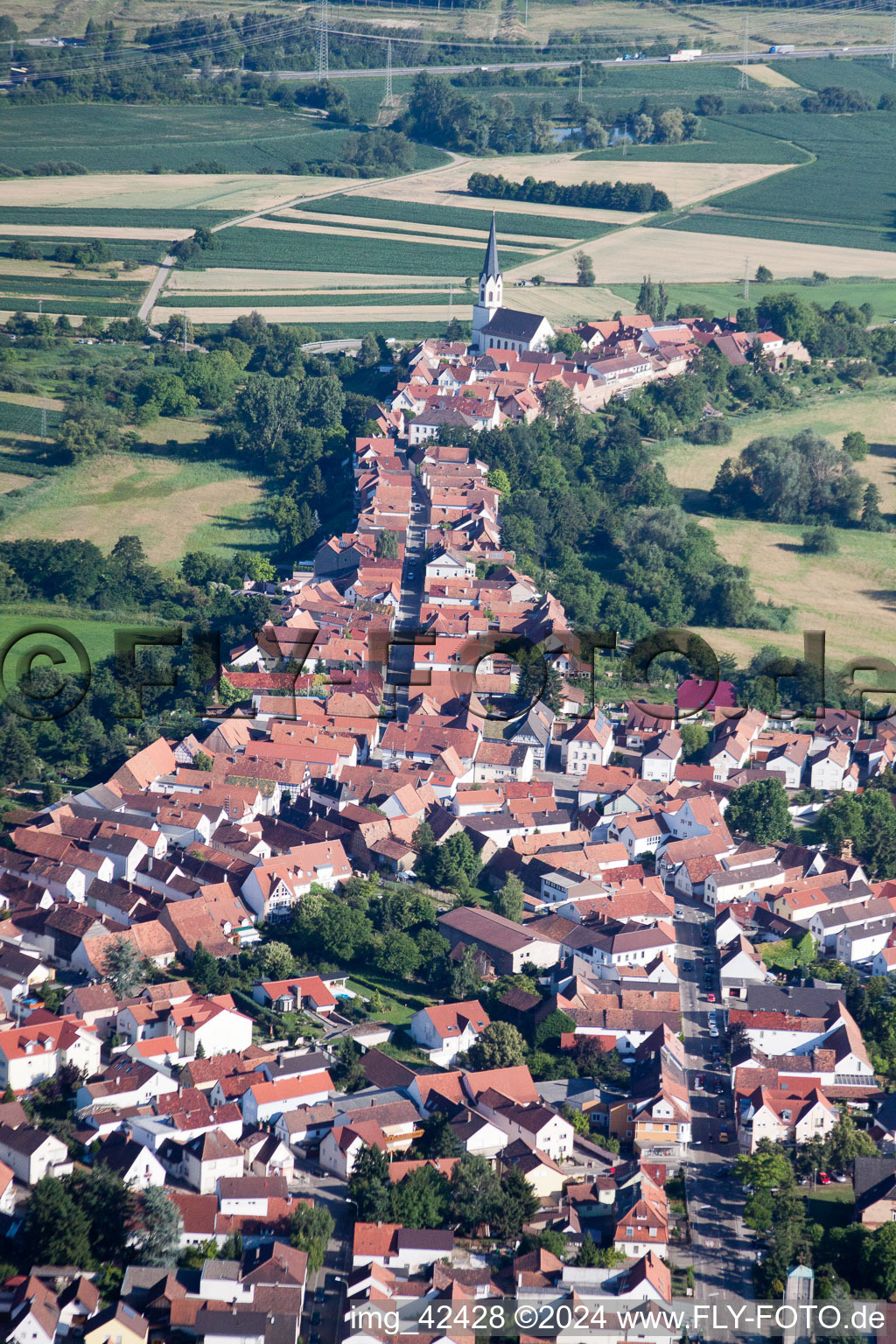 Luftbild von Hinterstädel von Norden in Jockgrim im Bundesland Rheinland-Pfalz, Deutschland
