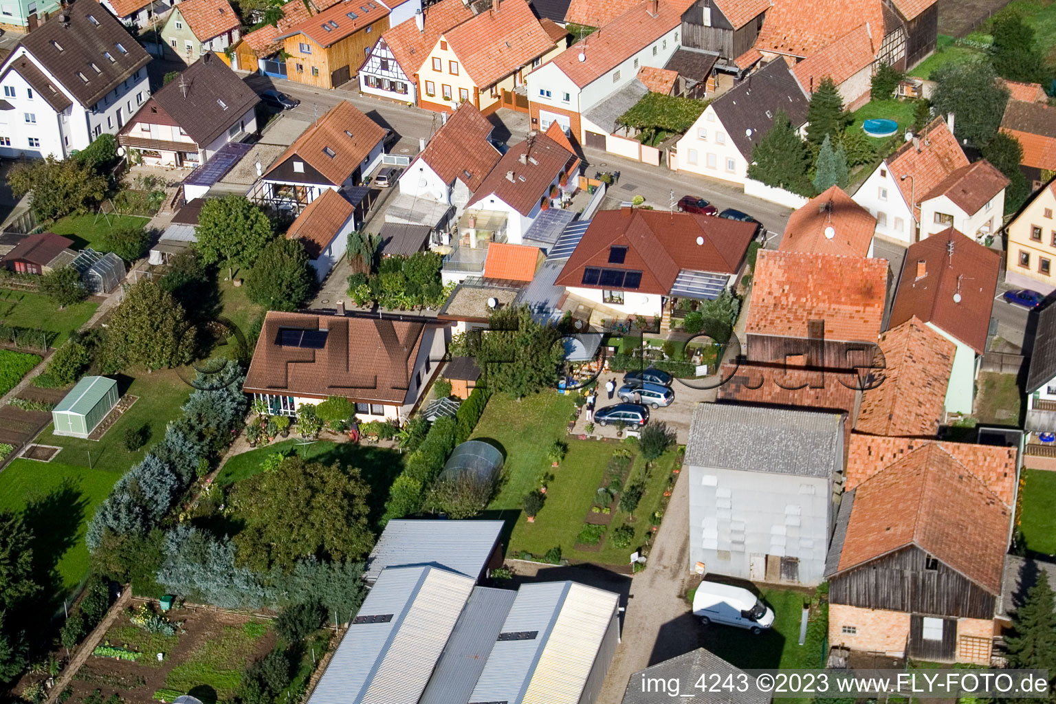Kandel-Minderslachen, Brehmstr im Bundesland Rheinland-Pfalz, Deutschland aus der Luft betrachtet