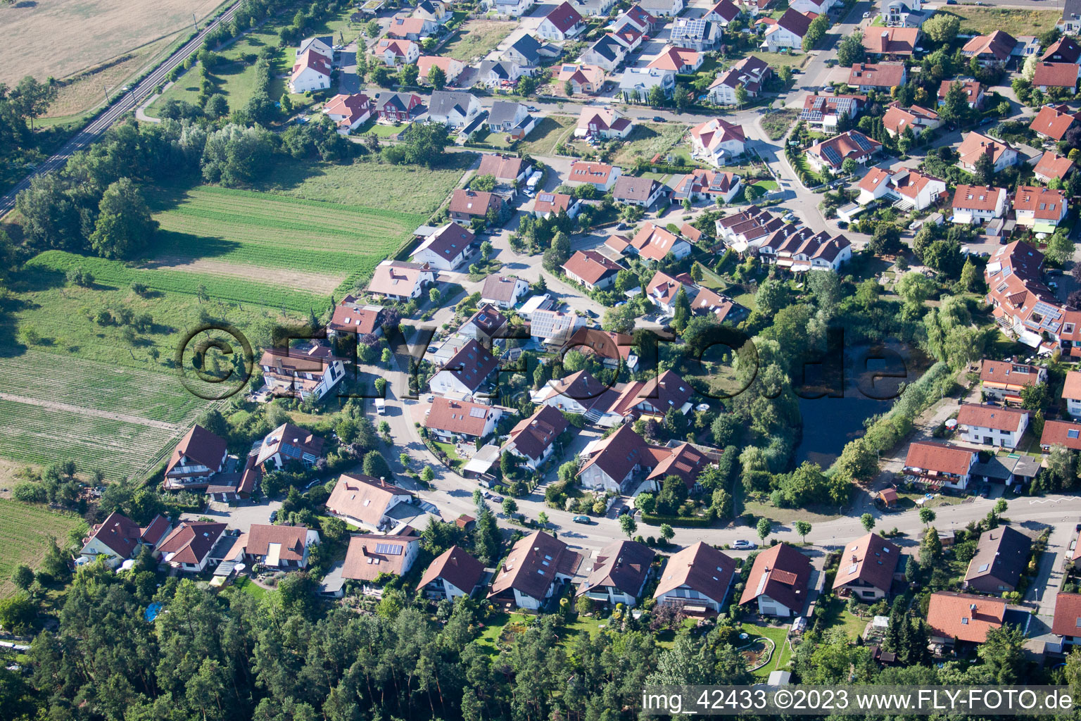 Luftaufnahme von Rheinzabern, Neubaugebiet im Bundesland Rheinland-Pfalz, Deutschland