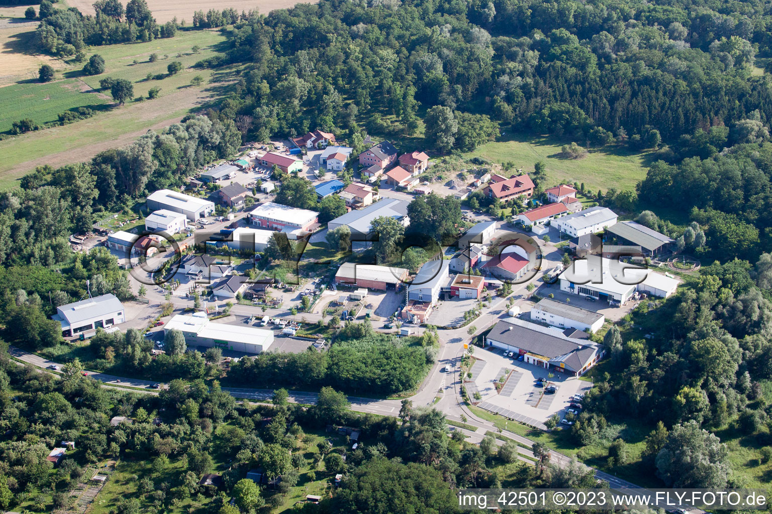 Luftbild von Jockgrim Gewerbegebiet SW im Bundesland Rheinland-Pfalz, Deutschland