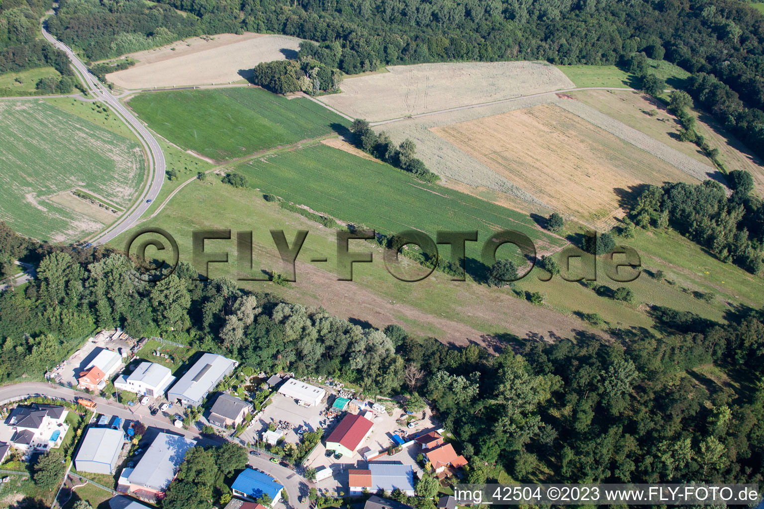 Luftaufnahme von Jockgrim, Tongrube im Bundesland Rheinland-Pfalz, Deutschland