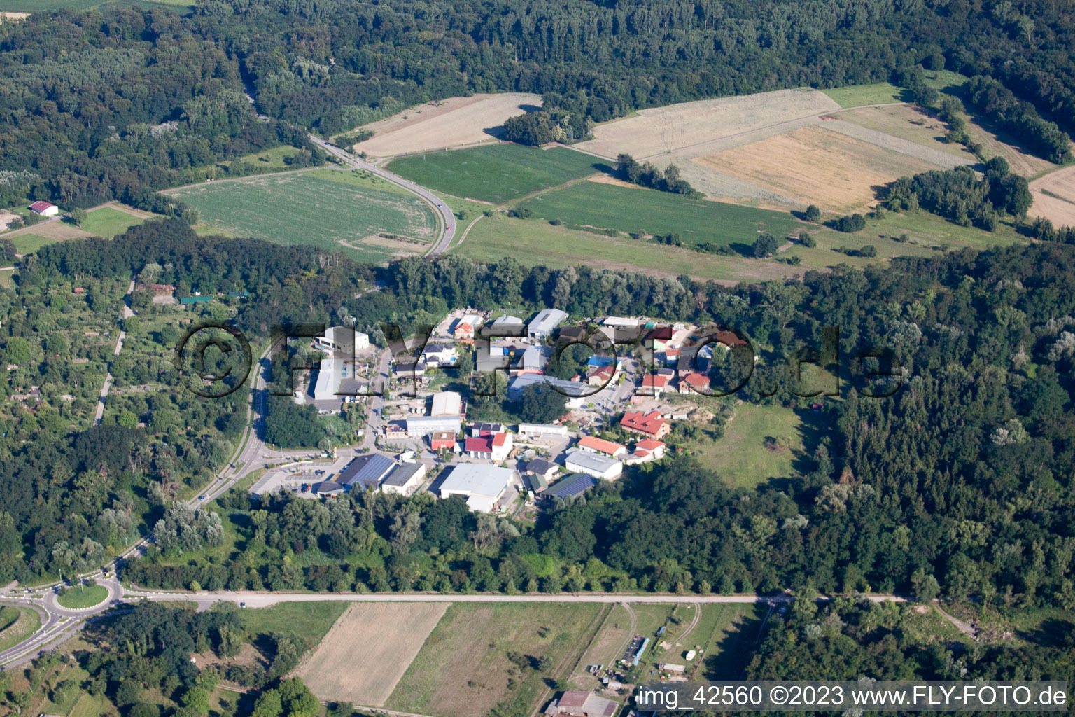 Jockgrim Gewerbegebiet SW im Bundesland Rheinland-Pfalz, Deutschland aus der Luft