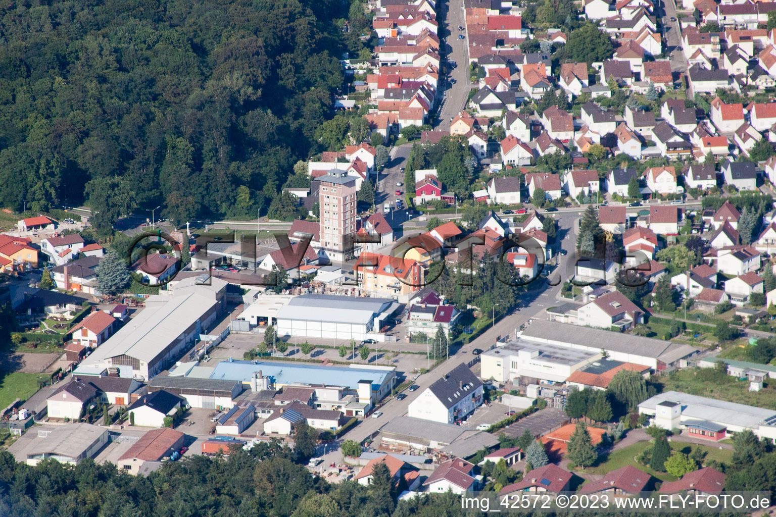Jockgrim, Ludovici-Hochhaus im Bundesland Rheinland-Pfalz, Deutschland aus der Luft