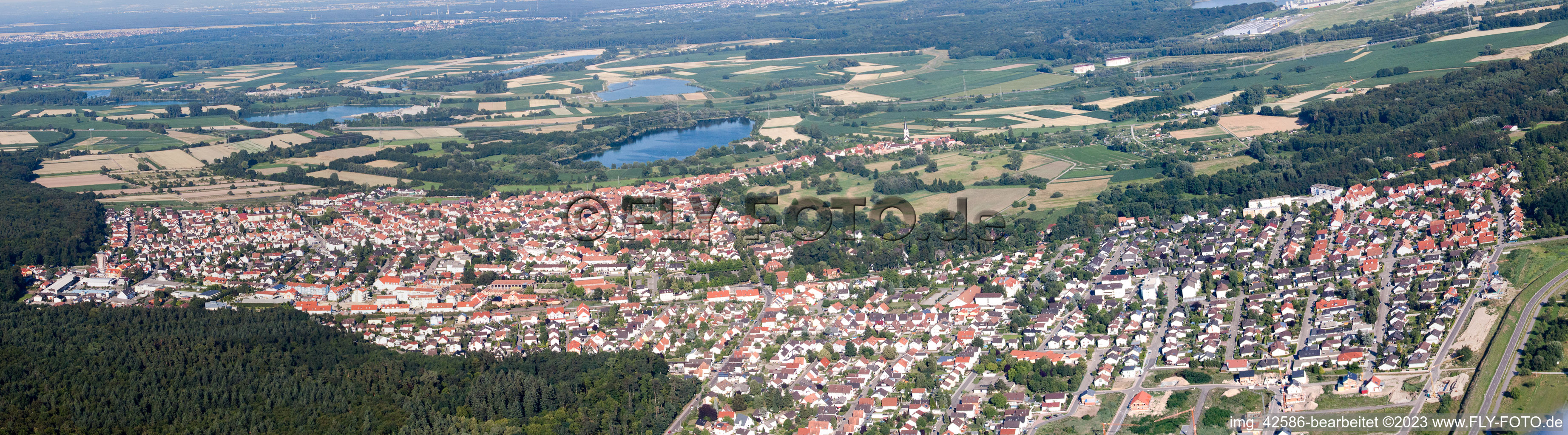 Luftaufnahme von Panorama in Jockgrim im Bundesland Rheinland-Pfalz, Deutschland