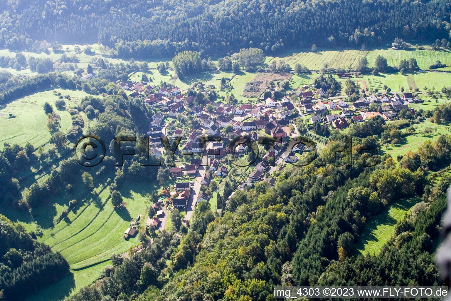 Niederschlettenbach im Bundesland Rheinland-Pfalz, Deutschland aus der Luft