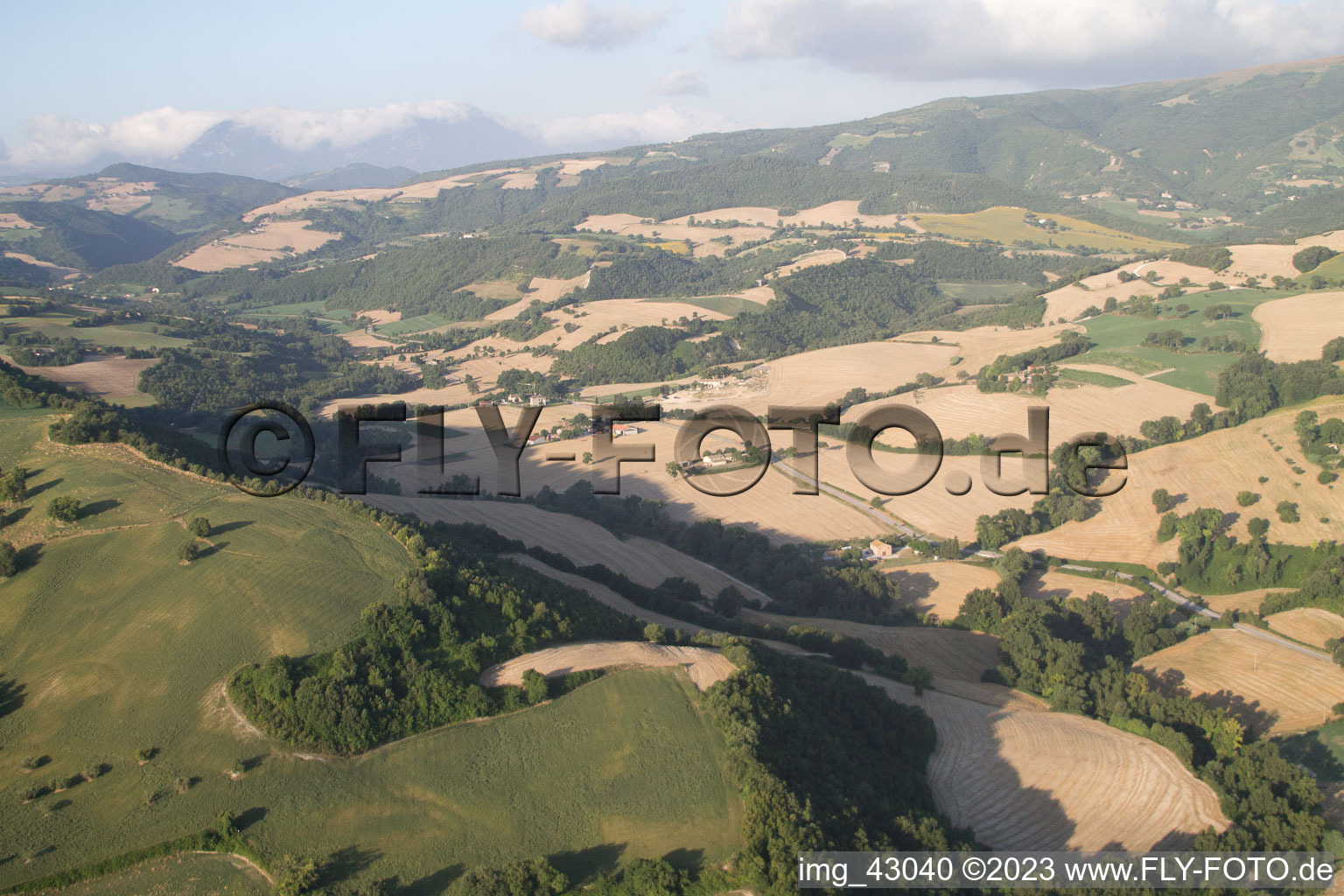 Luftaufnahme von Isola di Fano im Bundesland The Marches, Italien
