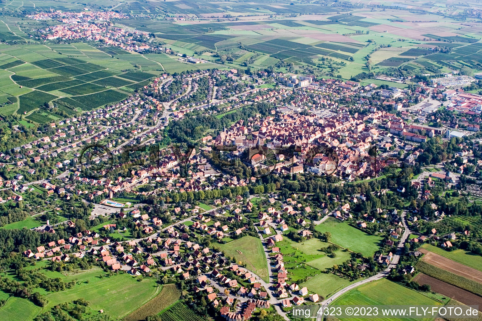 Wissembourg von Südwesten im Bundesland Bas-Rhin, Frankreich
