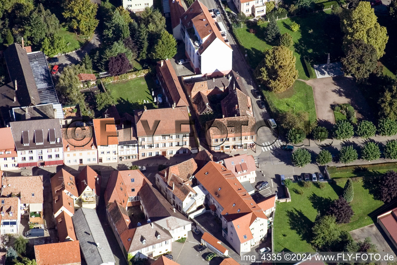 Wissembourg, Hauptstr im Bundesland Bas-Rhin, Frankreich aus der Luft
