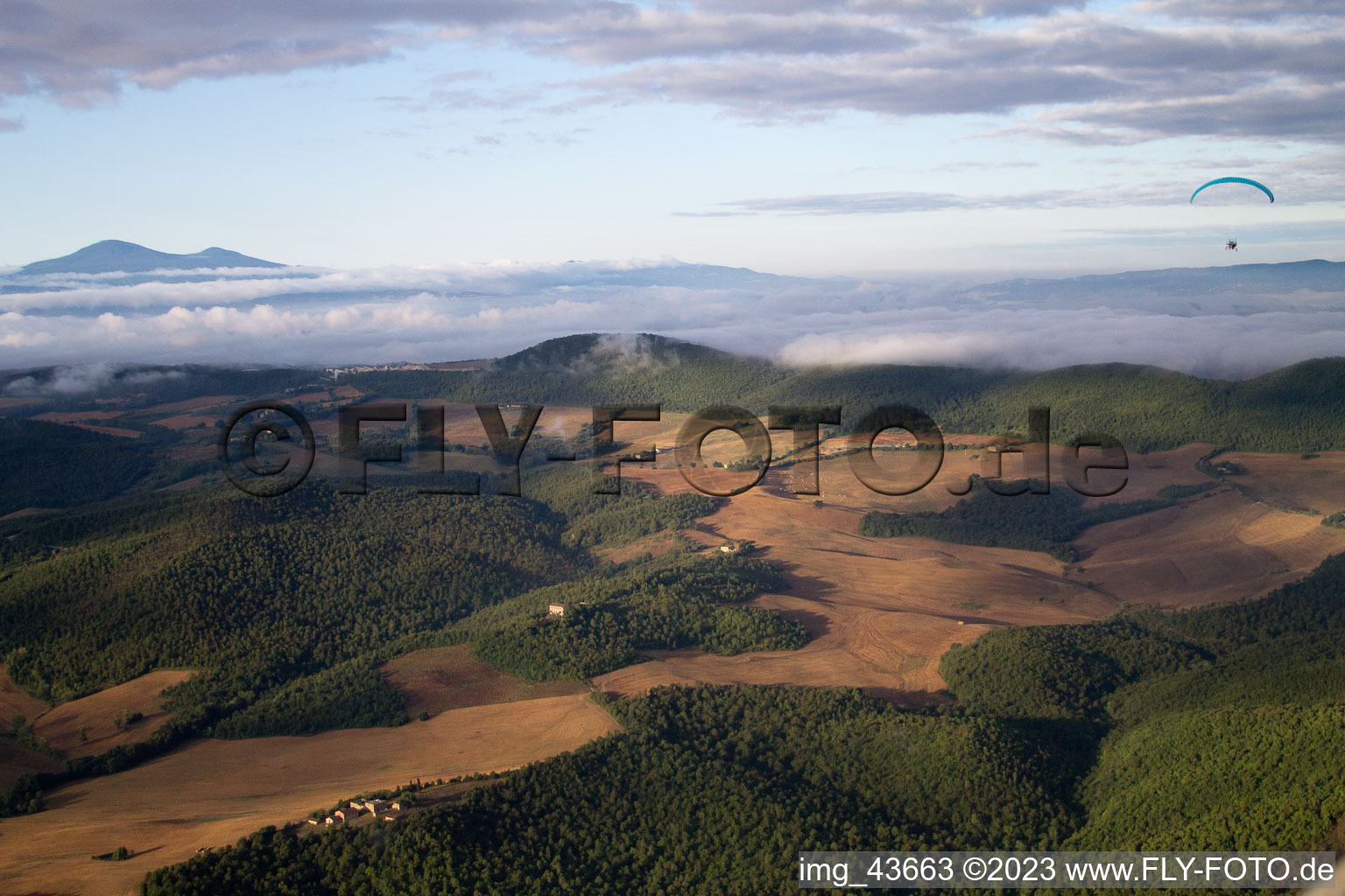 Sinalunga im Bundesland Toscana, Italien aus der Luft