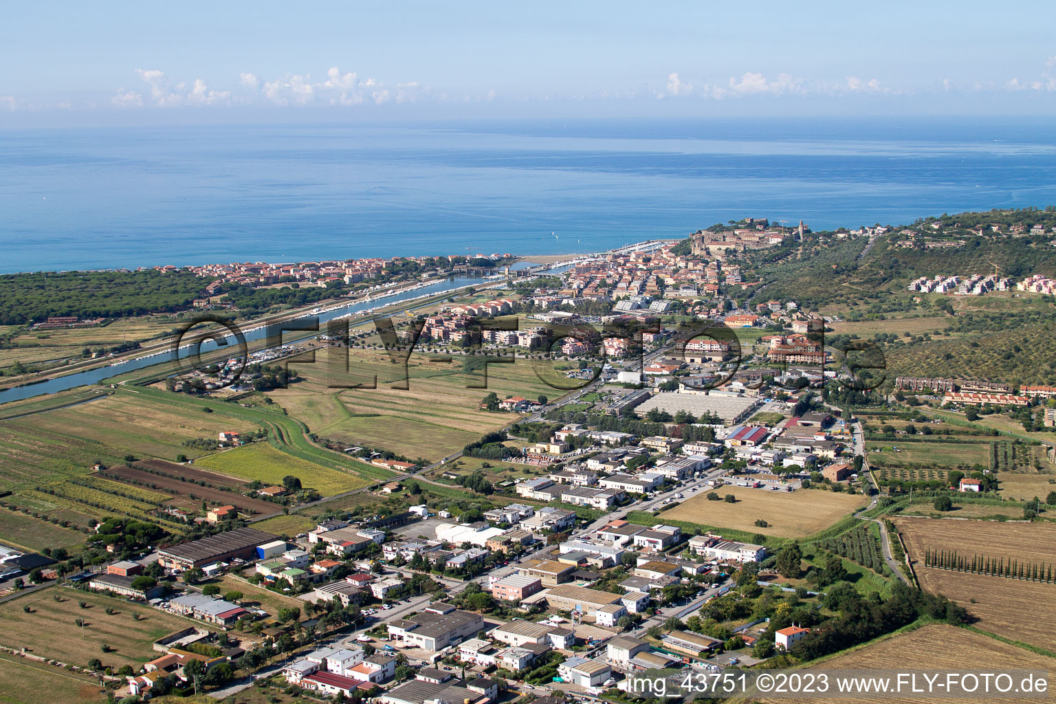 Luftbild von Castiglione della Pescaia im Bundesland Toscana, Italien
