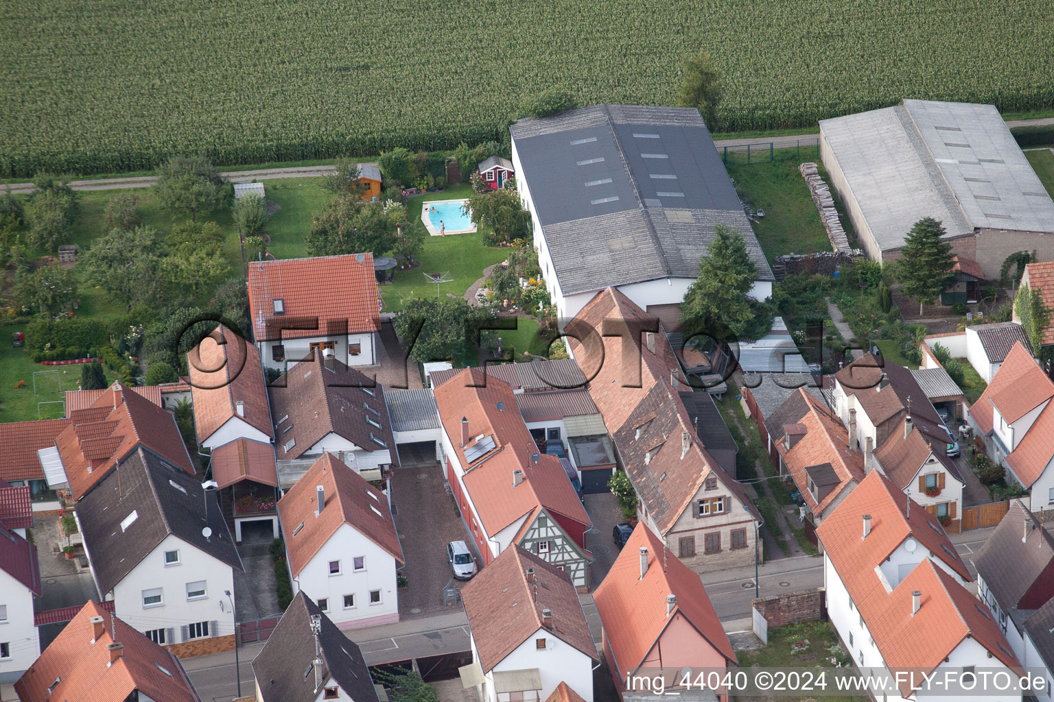 Kandel, Saarstr im Bundesland Rheinland-Pfalz, Deutschland aus der Vogelperspektive
