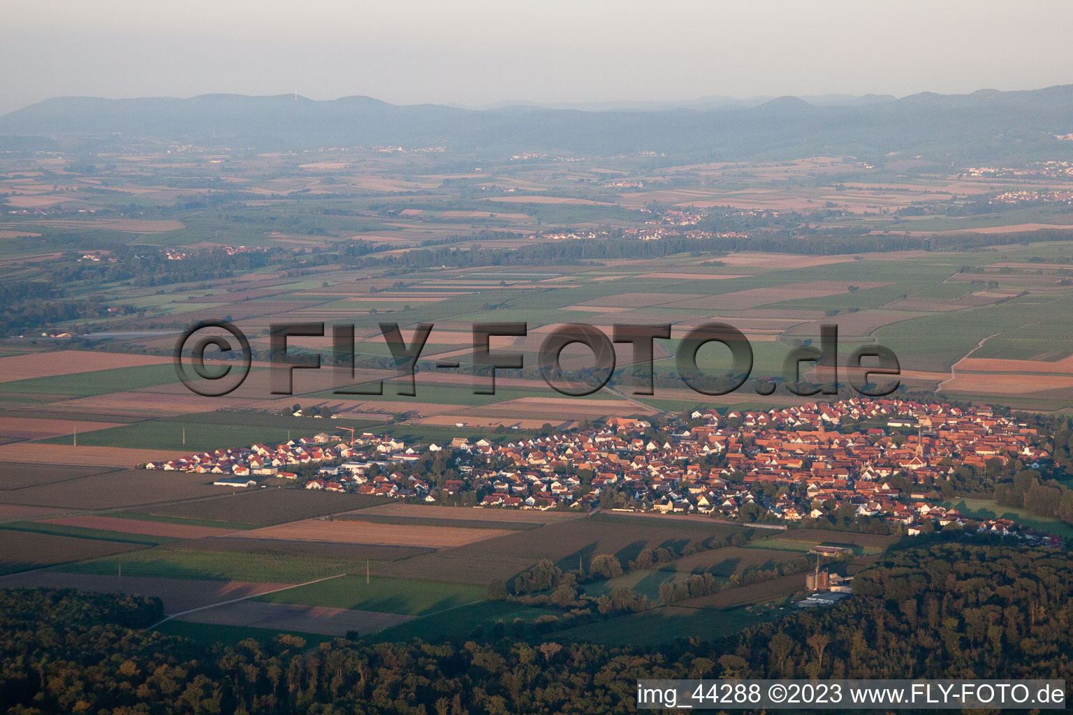 Luftaufnahme von Steinweiler im Bundesland Rheinland-Pfalz, Deutschland