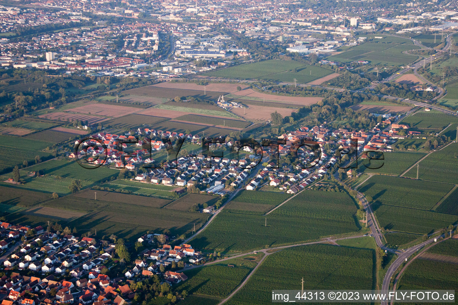 Essingen im Bundesland Rheinland-Pfalz, Deutschland von oben gesehen
