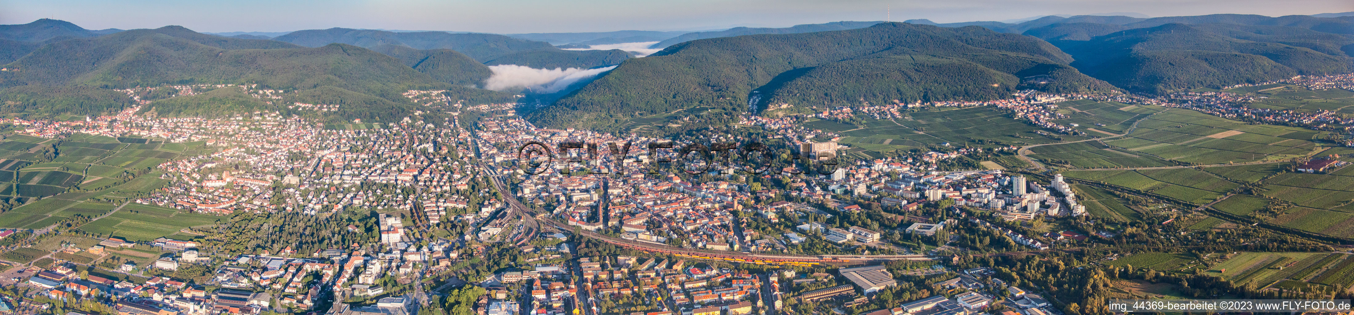 Luftaufnahme von Panorama in Neustadt an der Weinstraße im Bundesland Rheinland-Pfalz, Deutschland