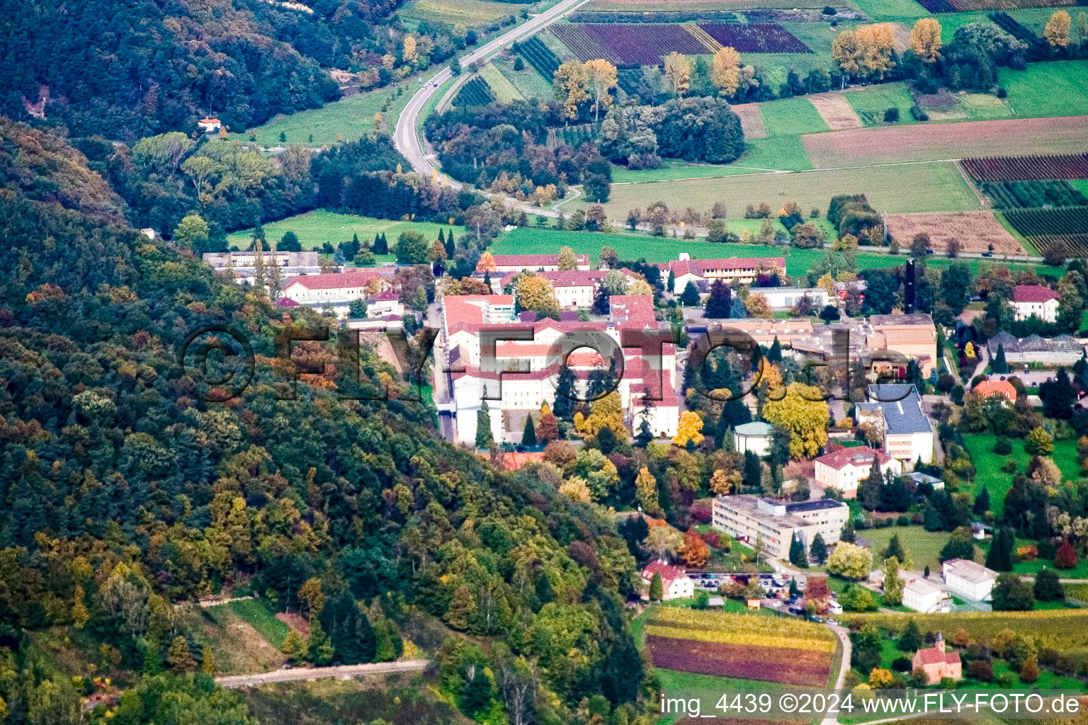 Psychatrische Landesklinik Landeck in Klingenmünster im Bundesland Rheinland-Pfalz, Deutschland aus der Luft