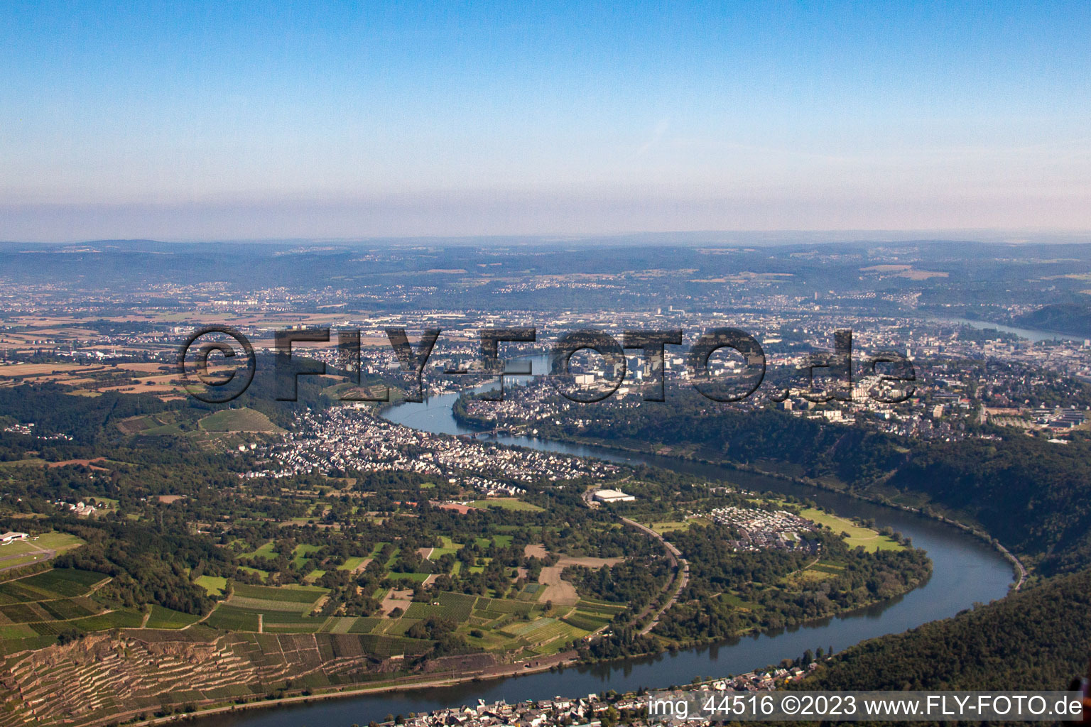 Luftbild von Koblenz im Bundesland Rheinland-Pfalz, Deutschland