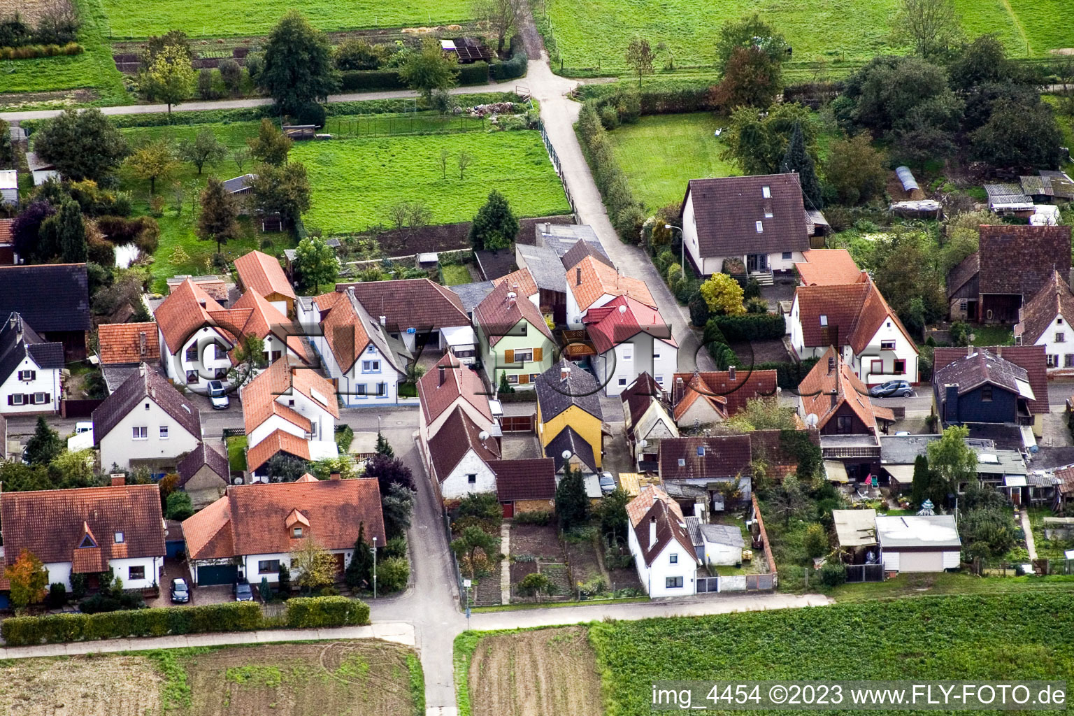 Freckenfeld, Gänsried im Bundesland Rheinland-Pfalz, Deutschland aus der Vogelperspektive