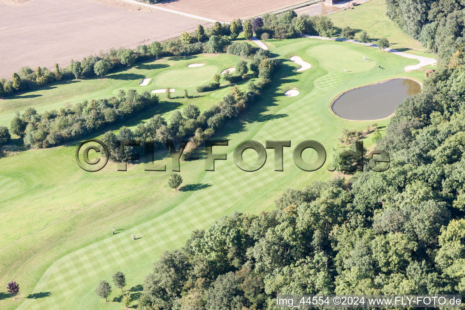 Luftaufnahme von Gelände des Golfplatz des Golf Club Schloss Miel im Ortsteil Miel in Swisttal im Bundesland Nordrhein-Westfalen, Deutschland