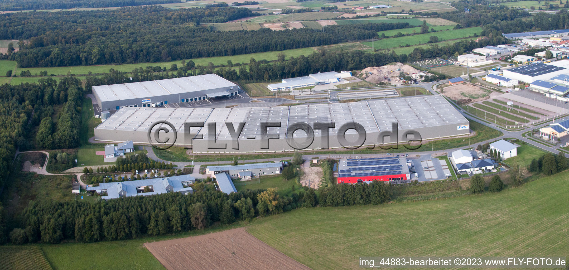 Kandel, Gewerbegebiet Horst im Ortsteil Minderslachen im Bundesland Rheinland-Pfalz, Deutschland aus der Luft betrachtet
