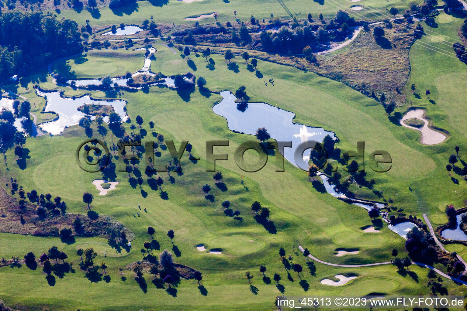 Luftbild von Hofgut Scheibenhardt Golfclub in Ettlingen im Bundesland Baden-Württemberg, Deutschland