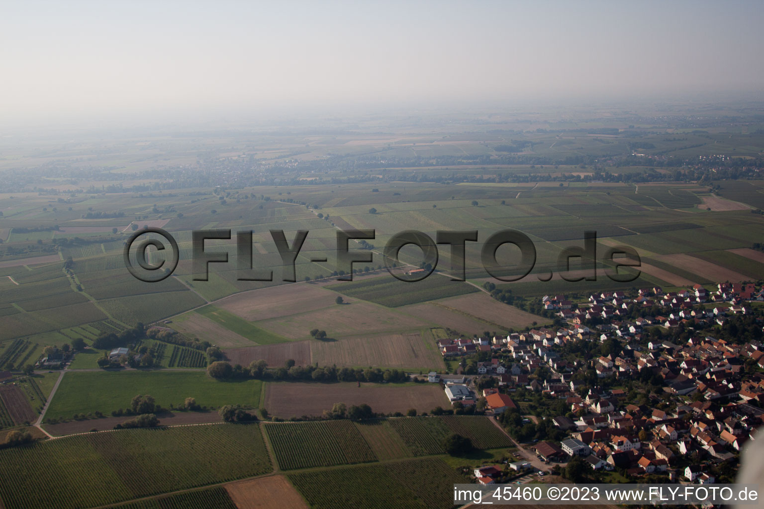 Luftbild von Ortsteil Wollmesheim in Landau in der Pfalz im Bundesland Rheinland-Pfalz, Deutschland