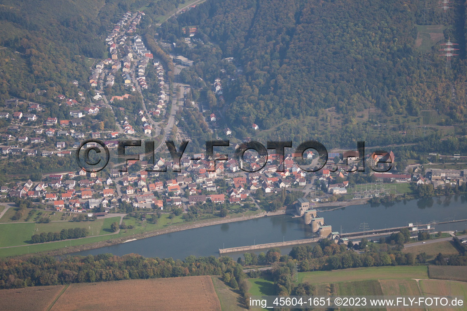 Luftaufnahme von Neckarzimmern im Bundesland Baden-Württemberg, Deutschland