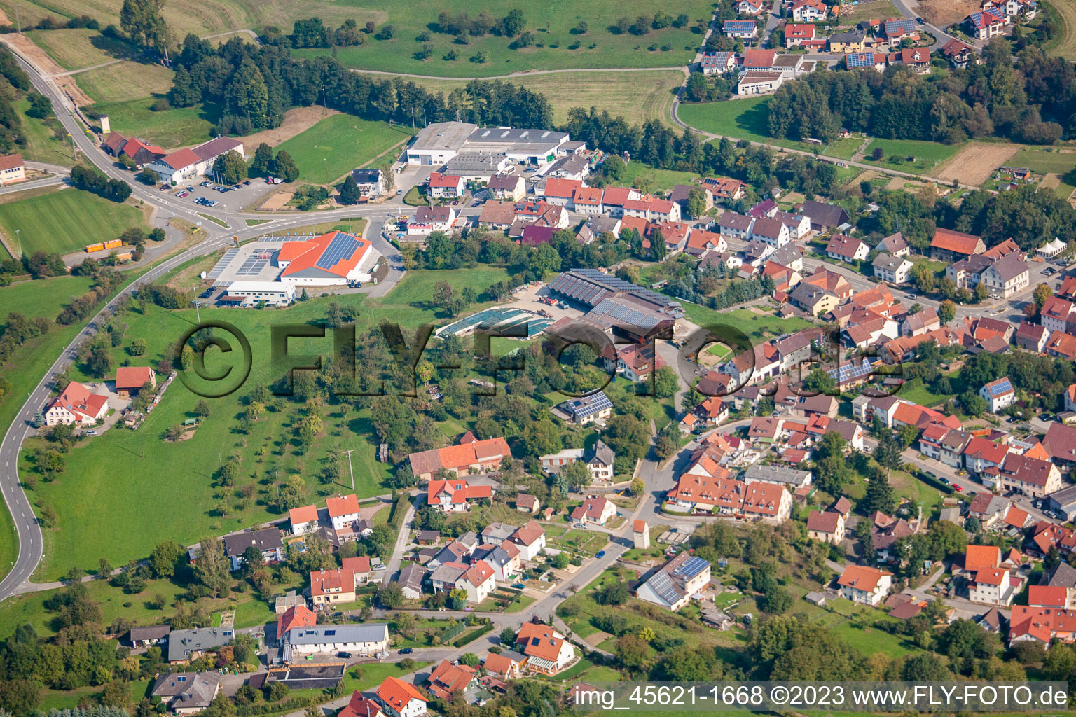 Luftbild von Billigheim-Sulzbach im Bundesland Baden-Württemberg, Deutschland