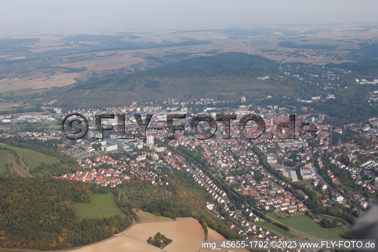 Luftbild von Bad Mergentheim im Bundesland Baden-Württemberg, Deutschland