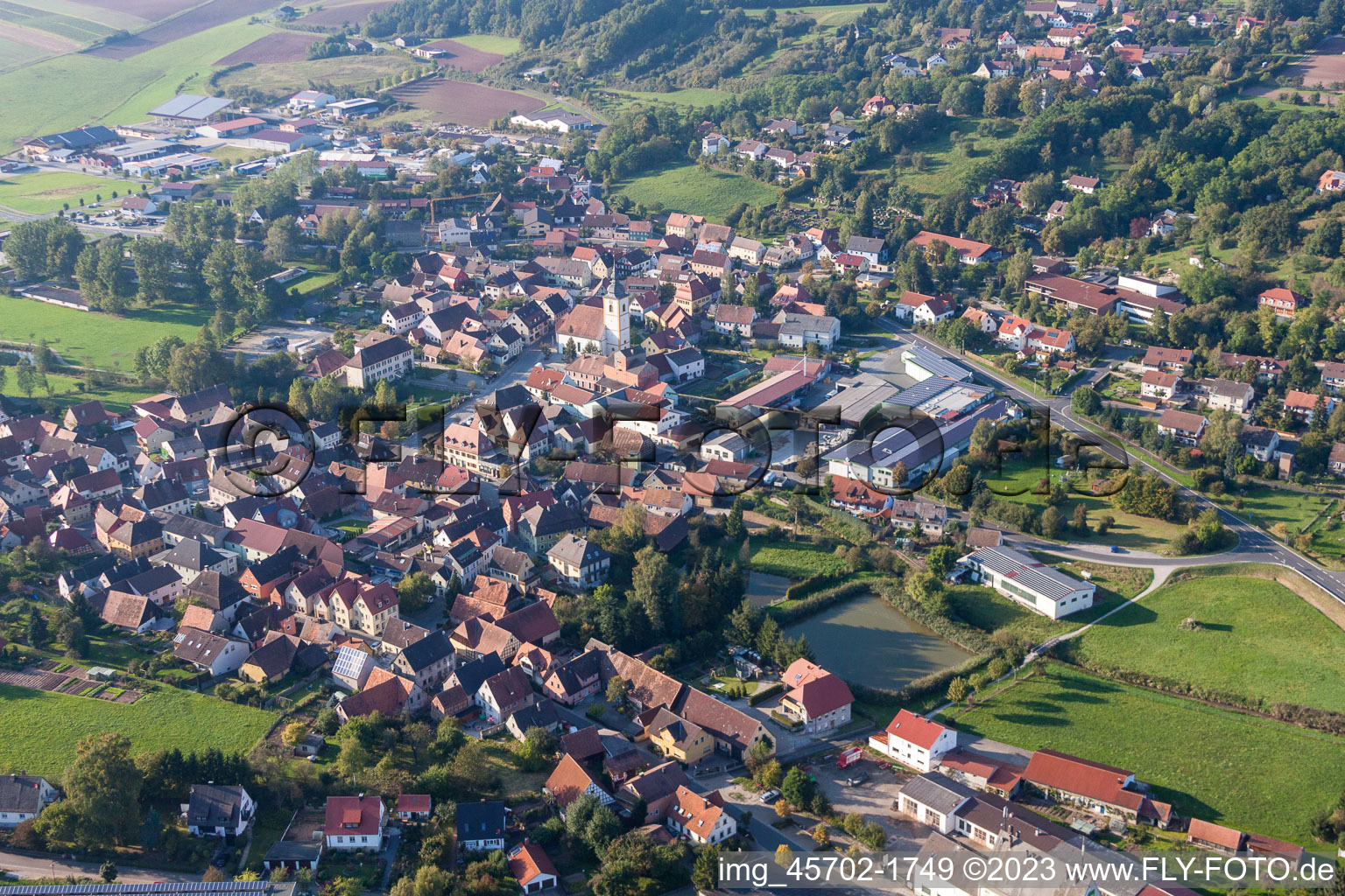 Luftbild von Burghaslach im Bundesland Bayern, Deutschland