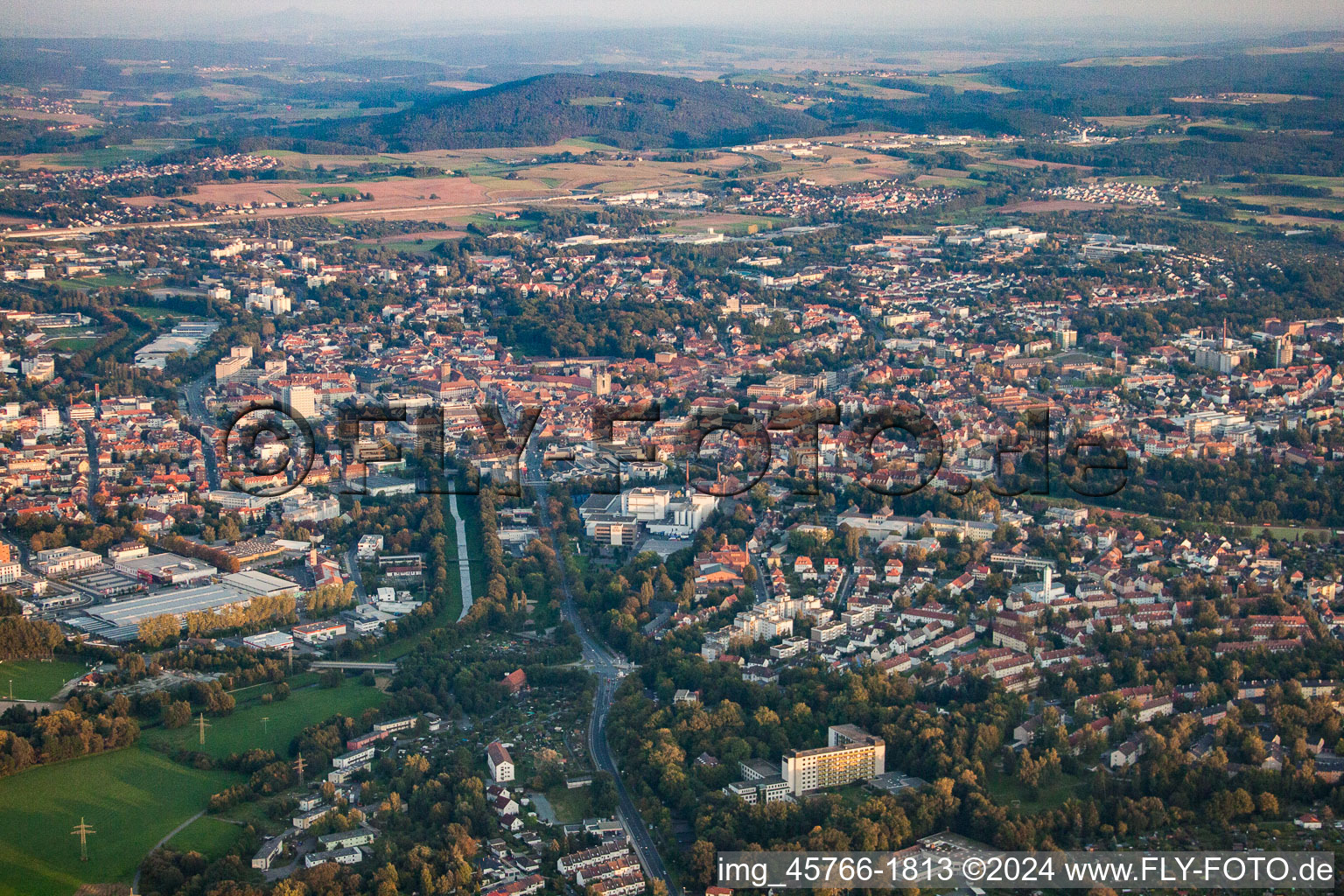 Luftbild von Bayreuth im Bundesland Bayern, Deutschland