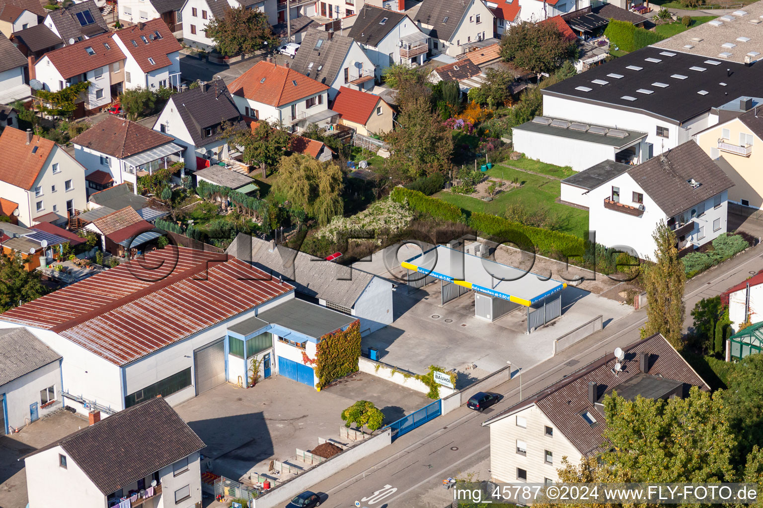 Schrägluftbild von Siedlung Gartenstadt in Kandel im Bundesland Rheinland-Pfalz, Deutschland