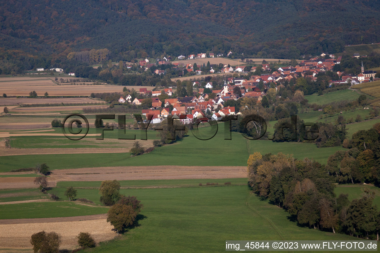 Bremmelbach im Bundesland Bas-Rhin, Frankreich vom Flugzeug aus