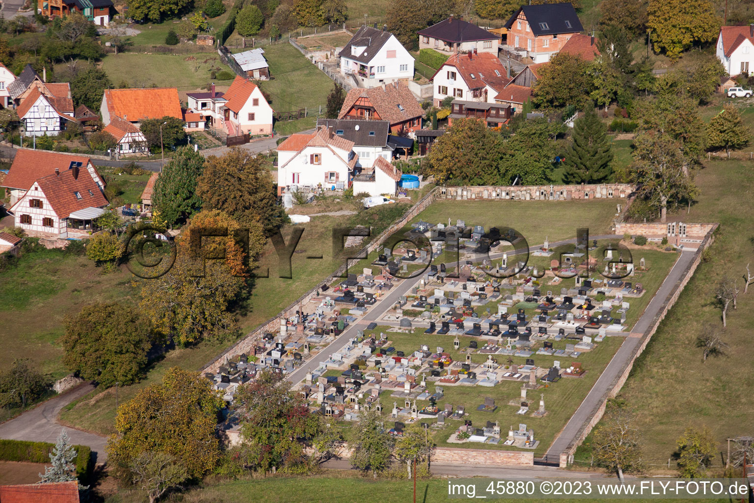 Luftbild von Mitschdorf im Bundesland Bas-Rhin, Frankreich