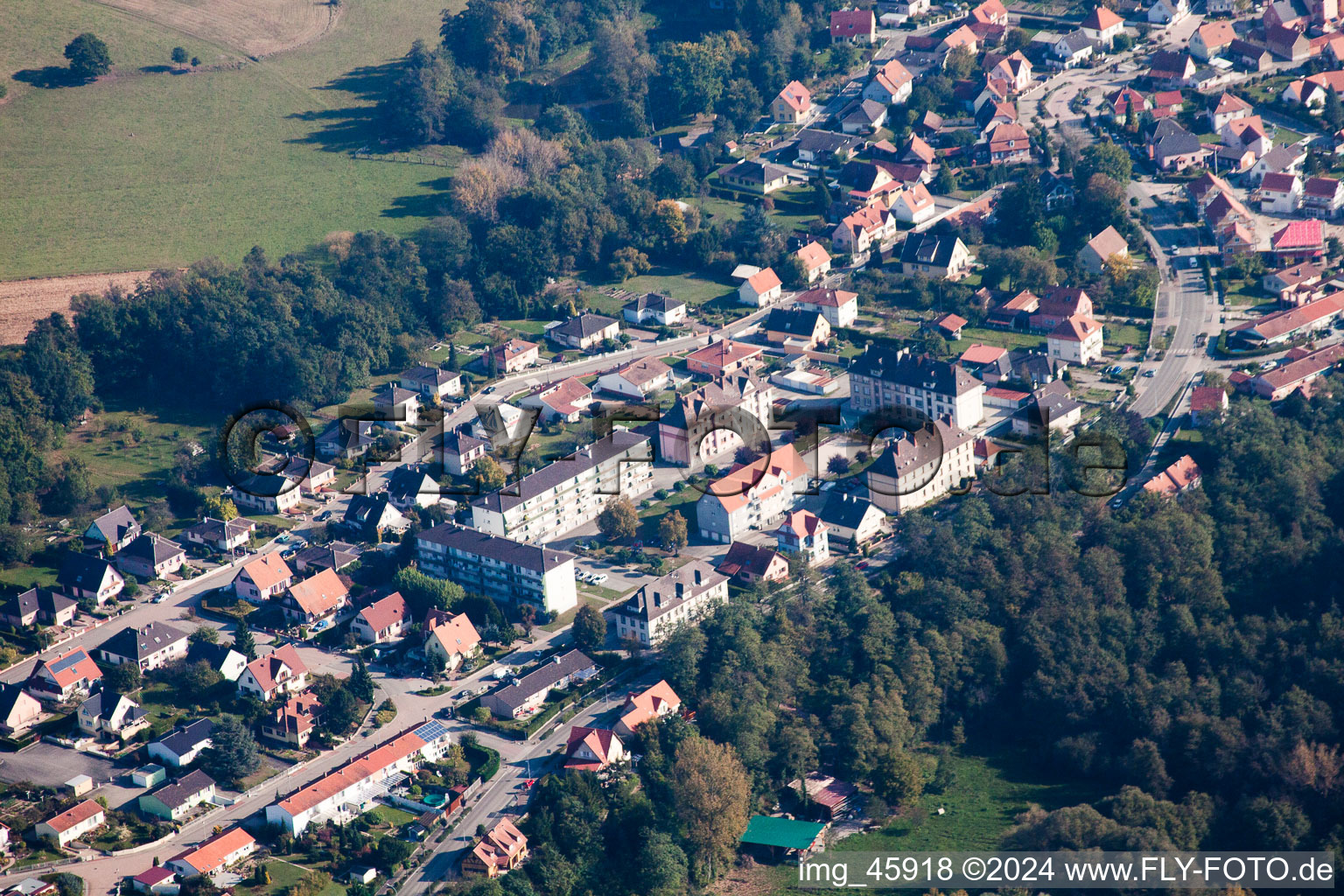 Drohnenaufname von Lauterbourg im Bundesland Bas-Rhin, Frankreich