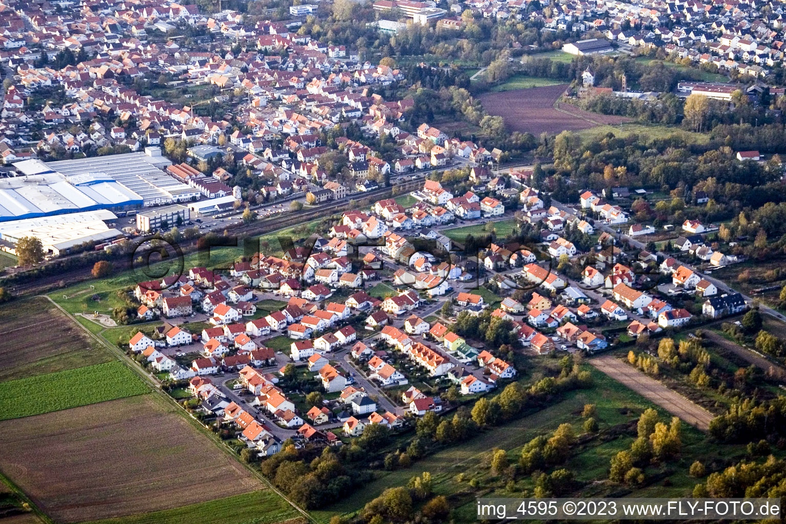 Luftbild von Bellheim, Robert-Koch-Straße im Bundesland Rheinland-Pfalz, Deutschland