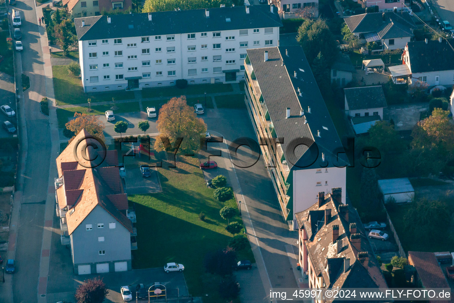 Lauterbourg im Bundesland Bas-Rhin, Frankreich von einer Drohne aus