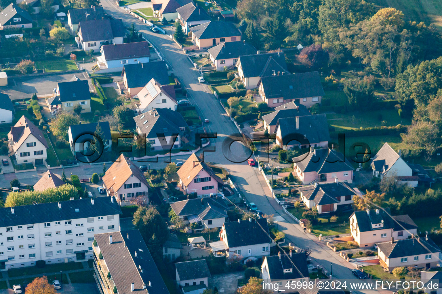 Lauterbourg im Bundesland Bas-Rhin, Frankreich von der Drohne aus gesehen