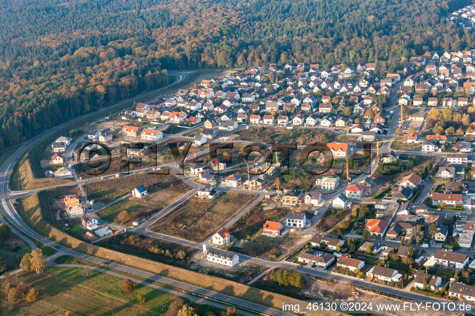 Luftbild von Forstlandallee in Jockgrim im Bundesland Rheinland-Pfalz, Deutschland