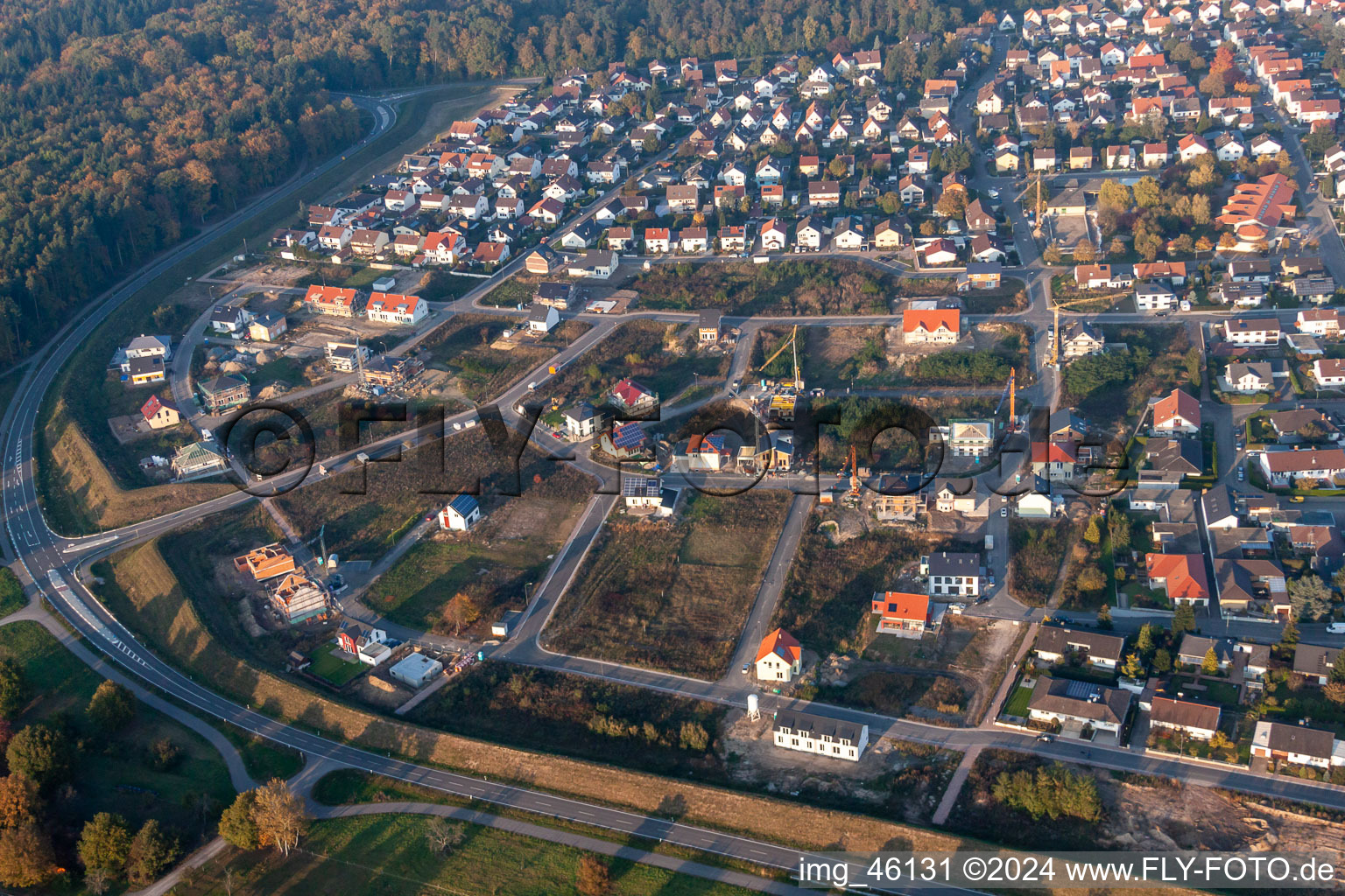 Luftaufnahme von Forstlandallee in Jockgrim im Bundesland Rheinland-Pfalz, Deutschland
