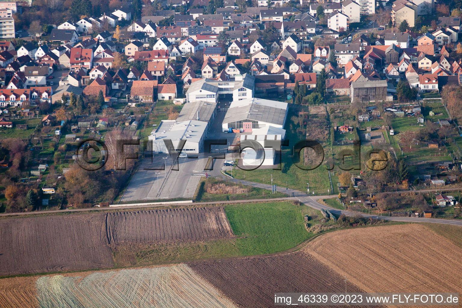 Luftbild von Kandel, Rheinstraße, DBK im Bundesland Rheinland-Pfalz, Deutschland