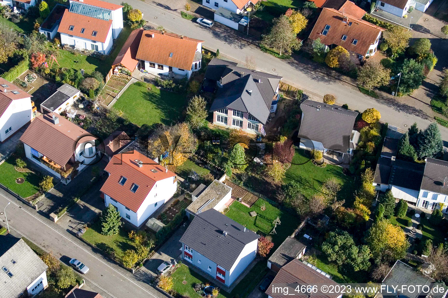 Luftbild von Steinweiler, Lessingstr im Bundesland Rheinland-Pfalz, Deutschland