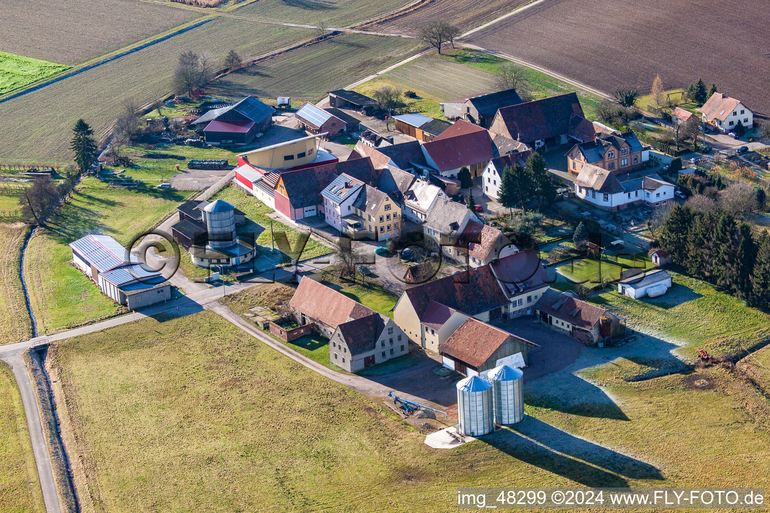 Deutschhof im Bundesland Rheinland-Pfalz, Deutschland von oben gesehen