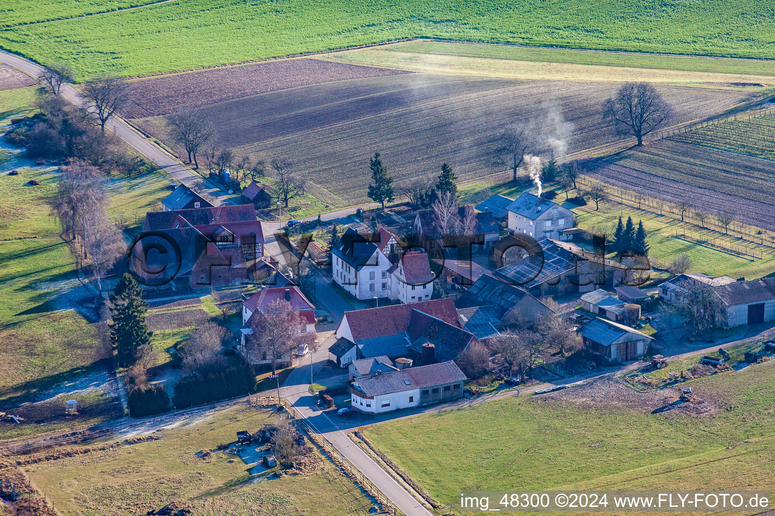 Deutschhof im Bundesland Rheinland-Pfalz, Deutschland vom Flugzeug aus