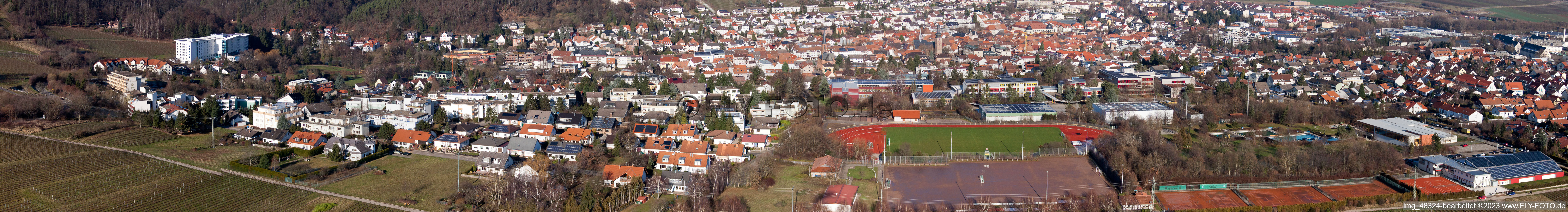 Luftaufnahme von Panorama in Bad Bergzabern im Bundesland Rheinland-Pfalz, Deutschland